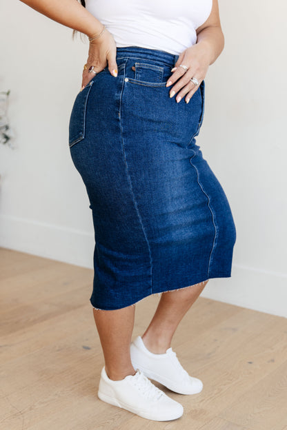 Judy Blue Midi Denim Skirt