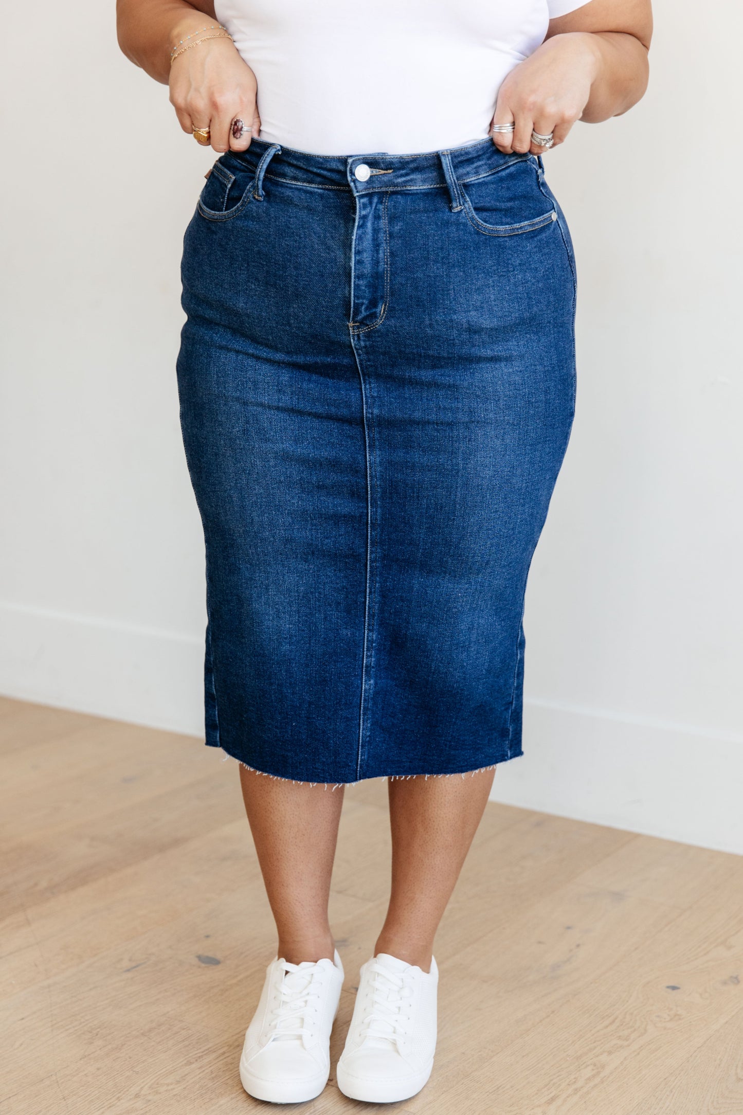 Judy Blue Midi Denim Skirt