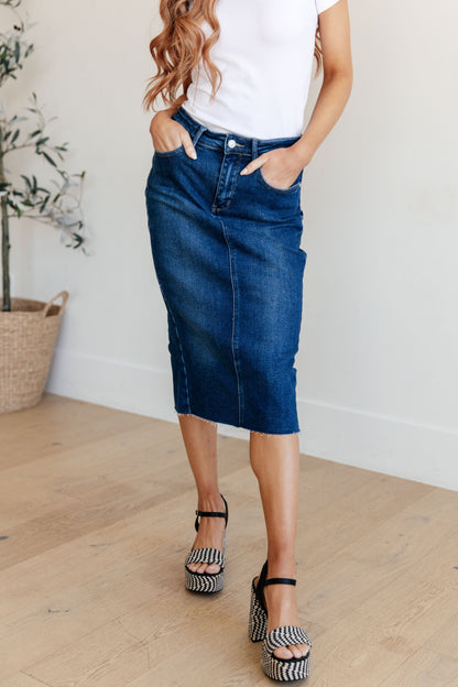 Judy Blue Midi Denim Skirt