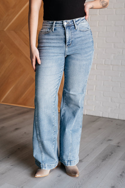 Judy Blue Side Seam Detail Wide Leg Jeans