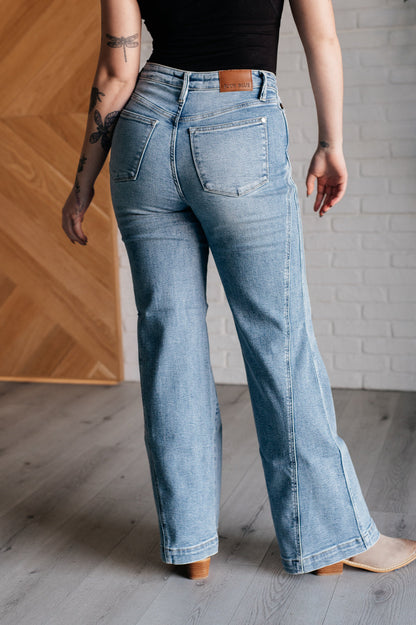 Judy Blue Side Seam Detail Wide Leg Jeans