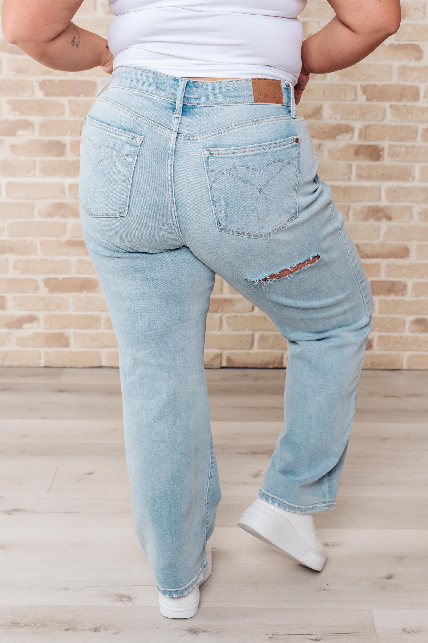 Judy Blue Back Thigh Slit Straight Jeans