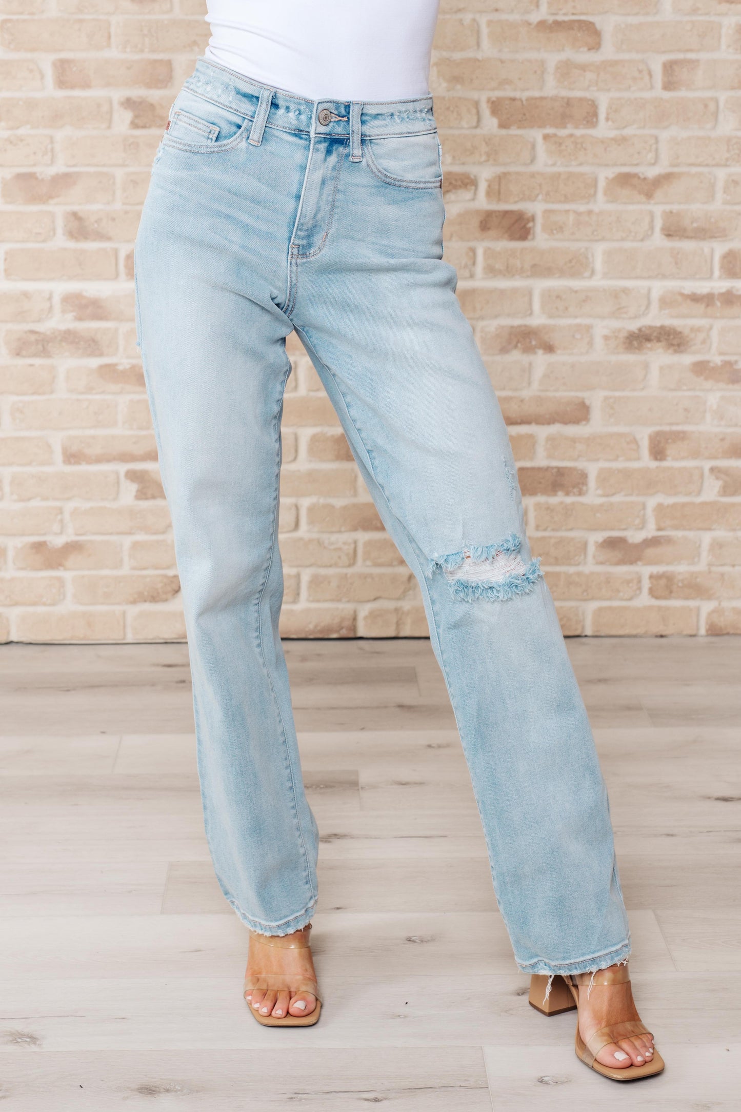 Judy Blue Back Thigh Slit Straight Jeans