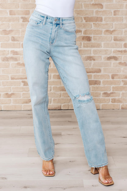 Judy Blue Back Thigh Slit Straight Jeans