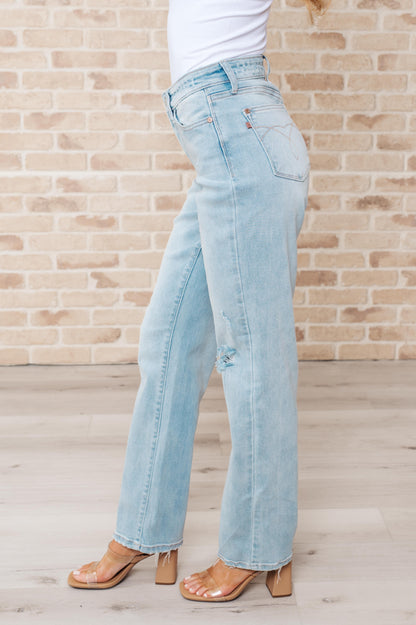 Judy Blue Back Thigh Slit Straight Jeans