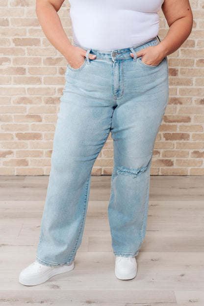 Judy Blue Back Thigh Slit Straight Jeans