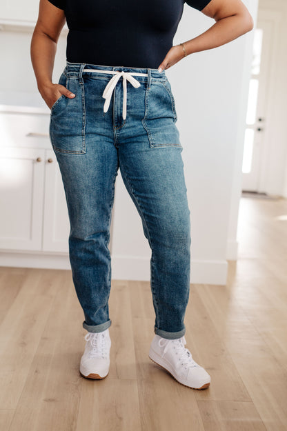 Judy Blue Medium Wash Pull On Denim Joggers