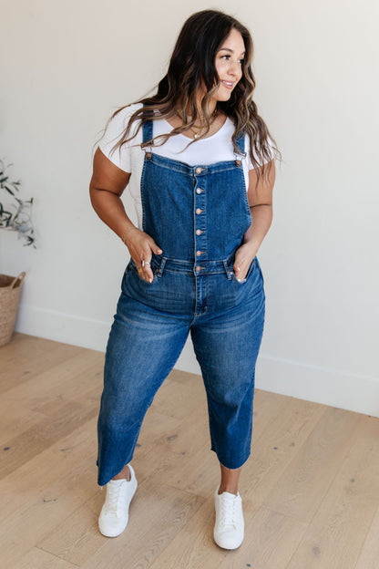 Judy Blue Button Up Crop Overalls