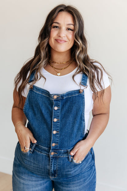 Judy Blue Button Up Crop Overalls