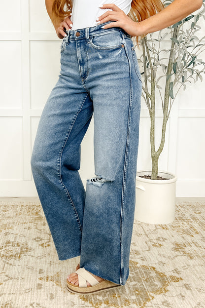 Judy Blue High Rise Vintage Wash Wide Leg Jeans