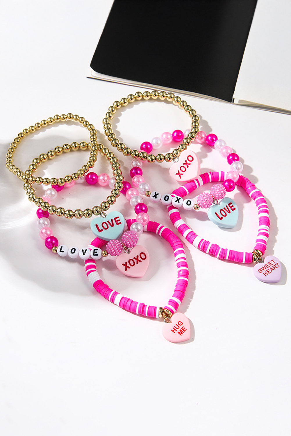 Valentine's Candy Hearts Bracelet Set