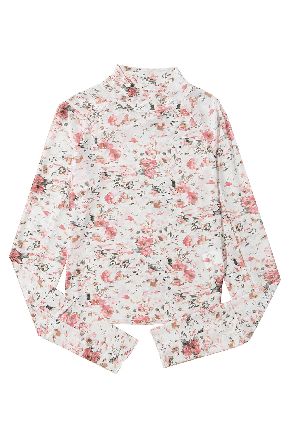 Floral Mesh Thumbhole Top