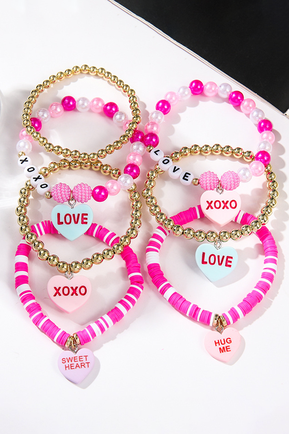 Valentine's Candy Hearts Bracelet Set