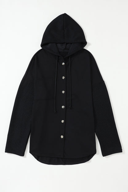 Button Up Hooded Shacket