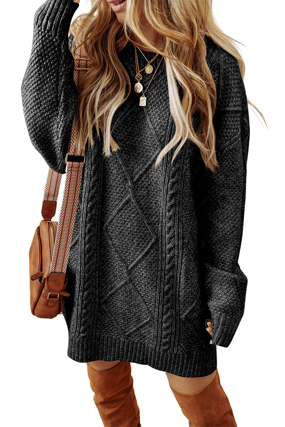 Cable Knit Sweater Dress