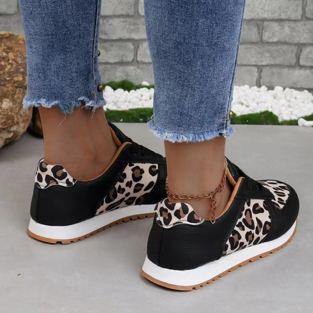 Printed Leather Sneakers