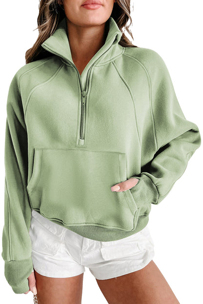 Fleece Quarter Zip Thumbhole Pullover