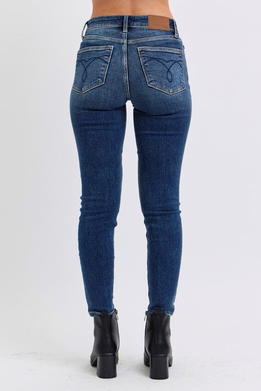 Judy Blue Mid-Rise Waist Skinny Jeans with Thermal Lining