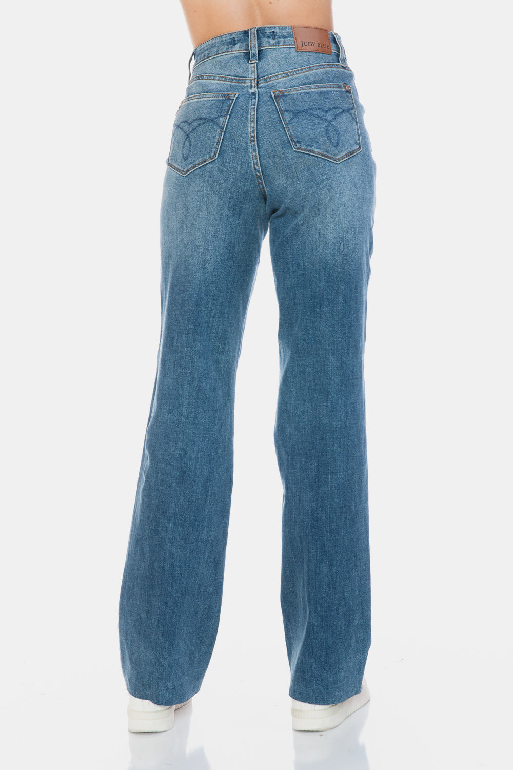 Judy Blue Tummy Control Raw Hem Straight Jeans