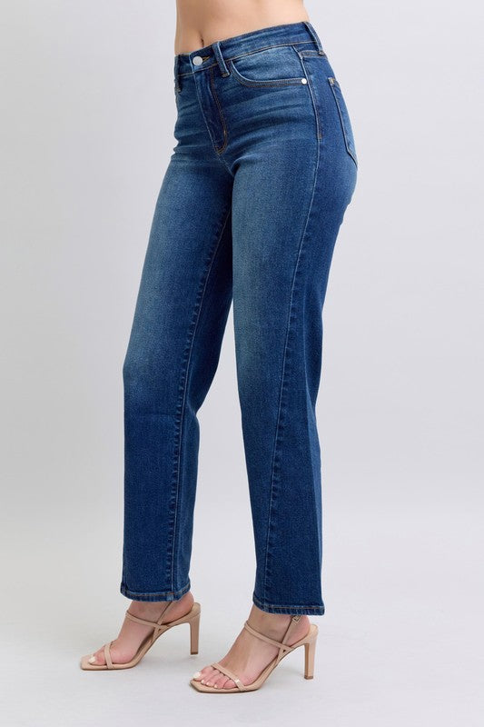 Judy Blue Side Seam Detail Straight Jeans with Pockets