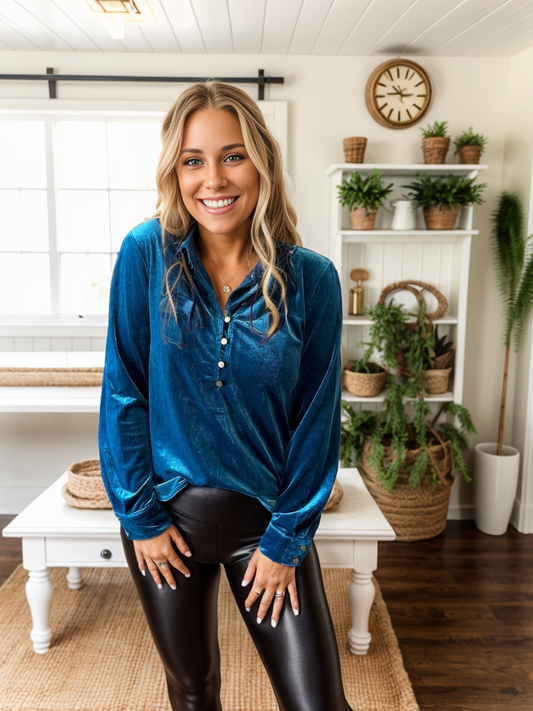 Velvet Button Top