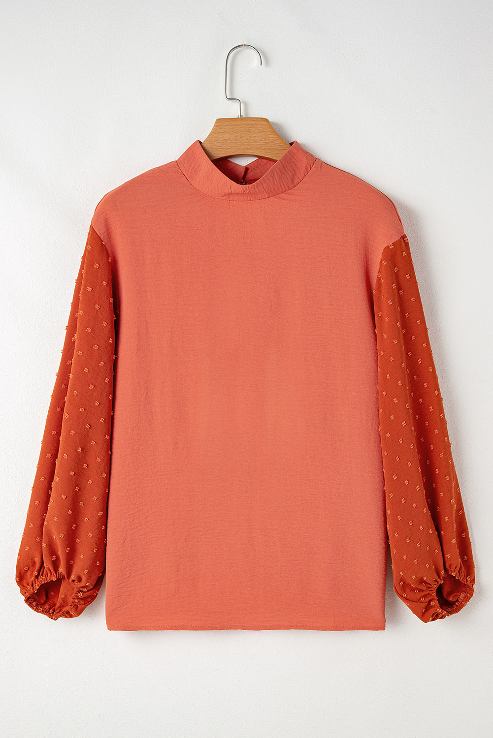 Copper Swiss Dot Balloon Sleeve Blouse