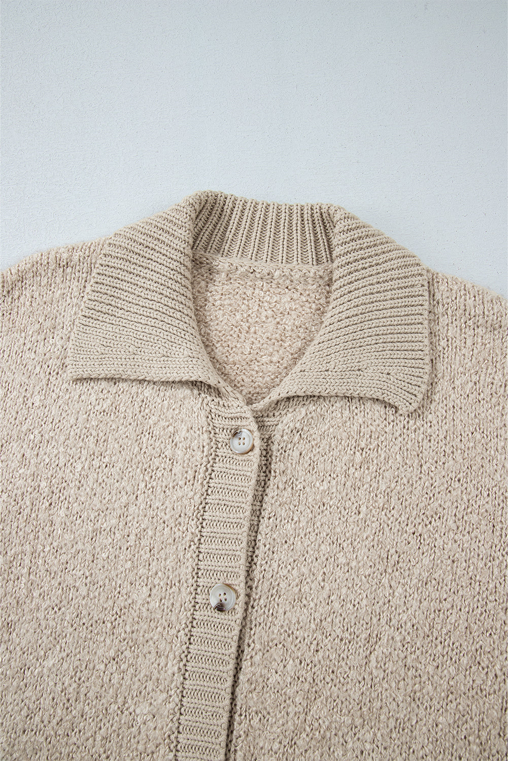 Cream Collared Button Up Pocket Cardigan