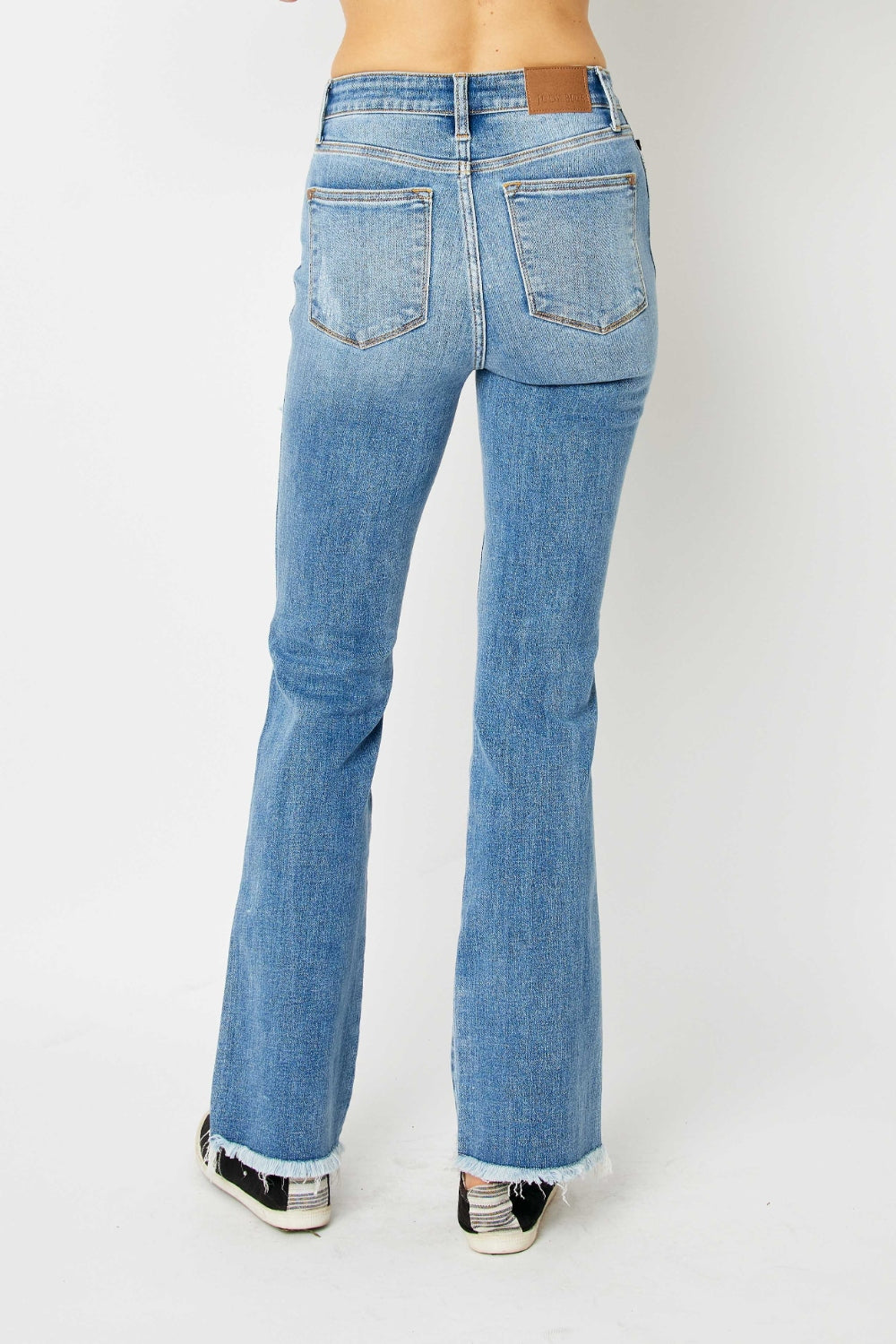 Judy Blue Distressed Raw Hem Bootcut Jeans