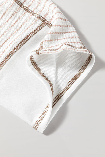 Striped Three Quarter Sleeve Top