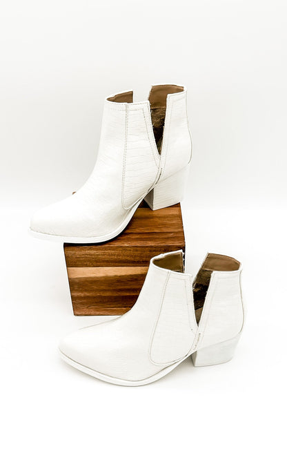 Not Rated White Croc Tarim Booties