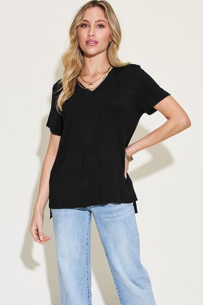 Basic V-Neck High-Low Tees