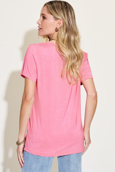 Basic V-Neck High-Low Tees