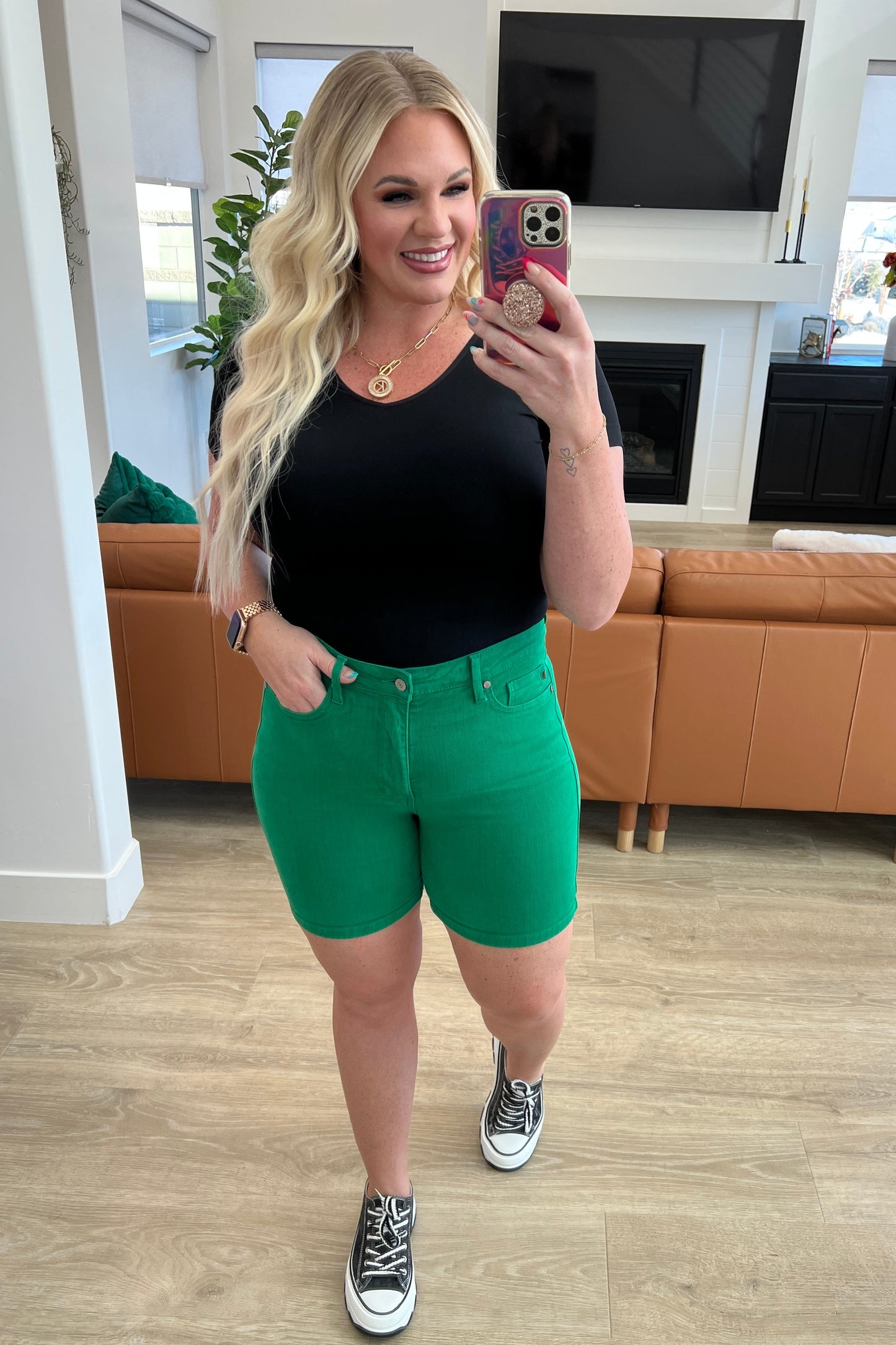 Judy Blue Green Tummy Control Shorts