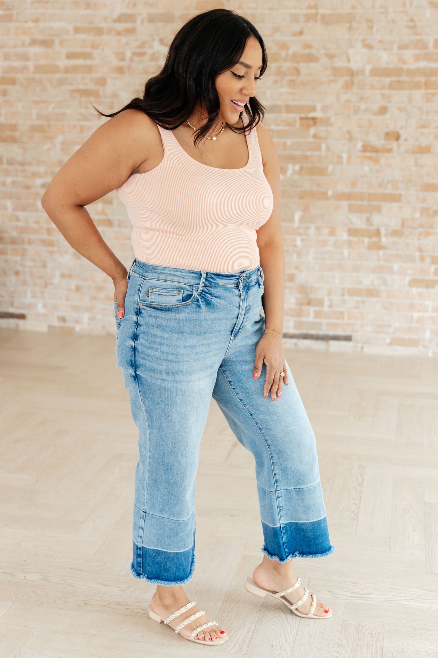 Judy Blue Wide Leg Crop Jeans